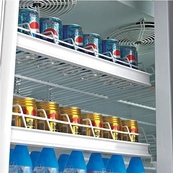 aluminum roller shelf autofront freezer 